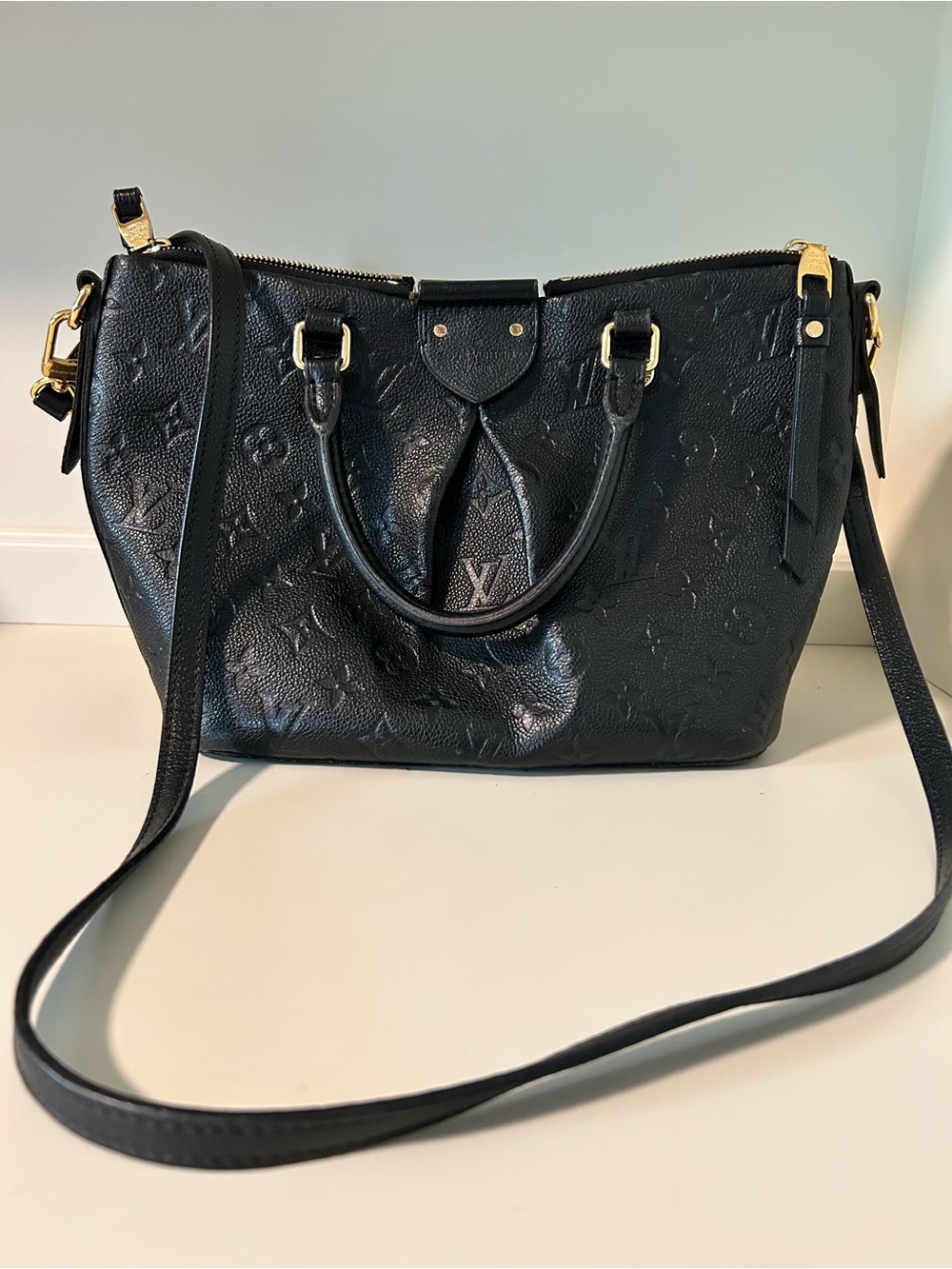 Louis Vuitton Mazarine PM Empreinte Black Crossbody Purse